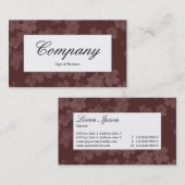 Centre Label - Blume Textur - Braun Visitenkarte (Vorne/Hinten)