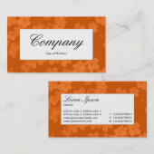 Centre Label - Blume Textur - Orange Visitenkarte (Vorne/Hinten)