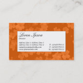 Centre Label - Blume Textur - Orange Visitenkarte (Rückseite)