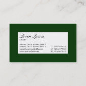 Centre Label - Dark Green (003300) Visitenkarte (Rückseite)