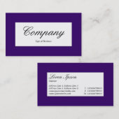 Centre Label - Dark Violet (330066) Visitenkarte (Vorne/Hinten)