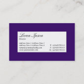 Centre Label - Dark Violet (330066) Visitenkarte (Rückseite)