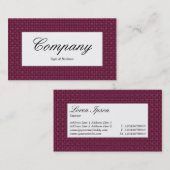 Centre Label - dunkle Krimson-Textur Visitenkarte (Vorne/Hinten)