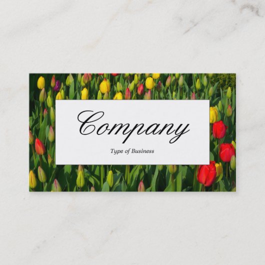 Centre Label - Farbenfrohe Tulissen Visitenkarte (Vorderseite)