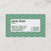 Centre Label - Fish Scale - Green & White Visitenkarte (Rückseite)