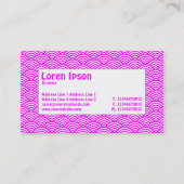 Centre Label - Fish Scale - Magenta & White Visitenkarte (Rückseite)