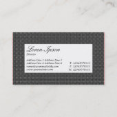Centre Label - Graue Textur Visitenkarte (Rückseite)