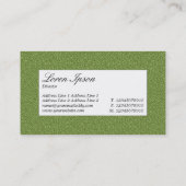 Centre Label - Grüne Textur Visitenkarte (Rückseite)
