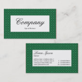 Centre Label - Grüne Textur Visitenkarte (Vorne/Hinten)