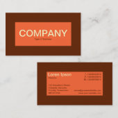 Centre Label - Herbstorange mit Braun 632100 Visitenkarte (Vorne/Hinten)