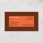 Centre Label - Herbstorange mit Braun 632100 Visitenkarte (Rückseite)