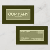 Centre Label II - Khaki mit Murky Green 333300 Visitenkarte (Vorne/Hinten)