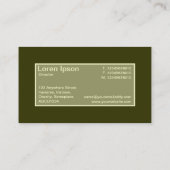 Centre Label II - Khaki mit Murky Green 333300 Visitenkarte (Rückseite)