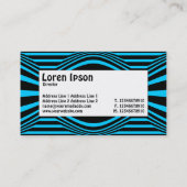 Centre Label - Op Art II 01 - Schwarz und Blau Visitenkarte (Rückseite)