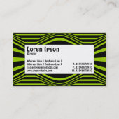 Centre Label - Op Art II 01 - Schwarz und Grün Visitenkarte (Rückseite)