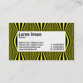 Centre Label - Op Art IV 01 - Schwarz und Gelb Visitenkarte (Rückseite)