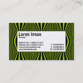 Centre Label - Op Art IV 01 - Schwarz und Grün Visitenkarte (Rückseite)