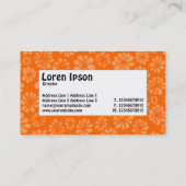 Centre Label - Orange Floral Visitenkarte (Rückseite)
