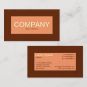 Centre Label - Peach with Brown 632100 Visitenkarte (Vorne/Hinten)