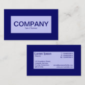 Centre Label - Pulver Blue mit Navy Blue Visitenkarte (Vorne/Hinten)