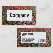 Centre Label - Red Tulips and Primroses Visitenkarte (Vorne/Hinten)