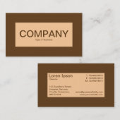 Centre Label - Sand mit Braun 633D18 Visitenkarte (Vorne/Hinten)