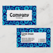 Centre Label - Shades of Blue Floral Visitenkarte (Vorne/Hinten)