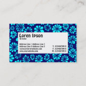 Centre Label - Shades of Blue Floral Visitenkarte (Rückseite)