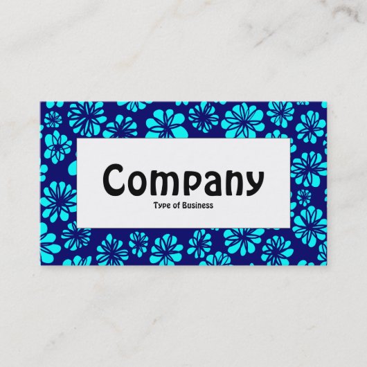 Centre Label - Shades of Blue Floral Visitenkarte (Vorderseite)