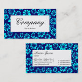 Centre Label - Shades of Blue Floral Visitenkarte (Vorne/Hinten)