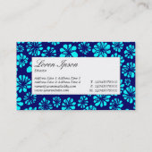 Centre Label - Shades of Blue Floral Visitenkarte (Rückseite)