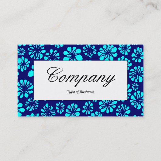 Centre Label - Shades of Blue Floral Visitenkarte (Vorderseite)