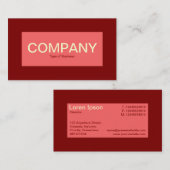 Centre Label - Tropisches Rosa mit dunklem Rot 7F0 Visitenkarte (Vorne/Hinten)