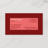 Centre Label - Tropisches Rosa mit dunklem Rot 7F0 Visitenkarte (Rückseite)