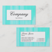 Centre Label - Türkisfarbene gestrichene Leinwand Visitenkarte (Vorne/Hinten)