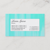 Centre Label - Türkisfarbene gestrichene Leinwand Visitenkarte (Rückseite)