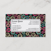 Centre Label v5 - Abstrakte Blume 031023 Visitenkarte (Rückseite)