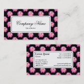 Centre Label v5 - Chrysanthemum Pattern auf Schwar Visitenkarte (Vorne/Hinten)