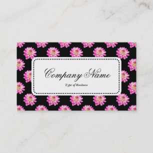 Centre Label v5 - Chrysanthemum Pattern auf Schwar Visitenkarte