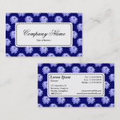 Centre Label v5 - Chrysanthemum Pattern Dp Navy Bl Visitenkarte (Vorne/Hinten)