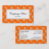 Centre Label v5 - Chrysanthemum Pattern Orange Visitenkarte (Vorne/Hinten)