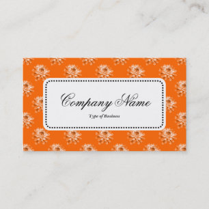 Centre Label v5 - Chrysanthemum Pattern Orange Visitenkarte