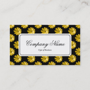 Centre Label v5 - Daisies - Amber auf Black Visitenkarte