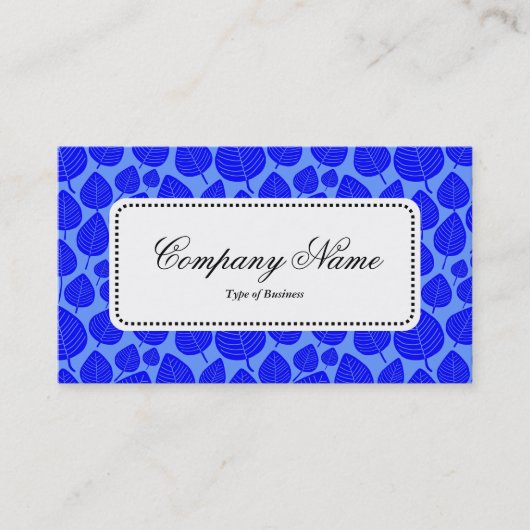 Centre Label v5 - Leaf Muster 02 - Blaue Schatten Visitenkarte (Vorderseite)