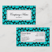 Centre Label v5 - Leaf Muster 02 - Cyan Visitenkarte (Vorne/Hinten)