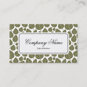 Centre Label v5 - Leaf Muster 02 - Deep Olive Visitenkarte