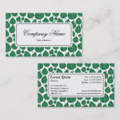 Centre Label v5 - Leaf Muster 02 - Forest Green Visitenkarte (Vorne/Hinten)