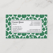 Centre Label v5 - Leaf Muster 02 - Forest Green Visitenkarte (Rückseite)