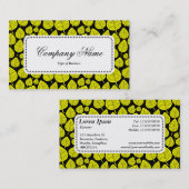 Centre Label v5 - Leaf Muster 02 - Gelb Visitenkarte (Vorne/Hinten)
