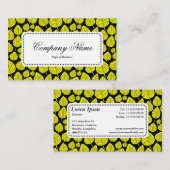 Centre Label v5 - Leaf Muster 02 - Gelb Visitenkarte (Vorne/Hinten)